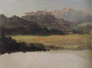 Frederic E.Church Salzburg,Austria,View of the Castle Spain oil painting artist